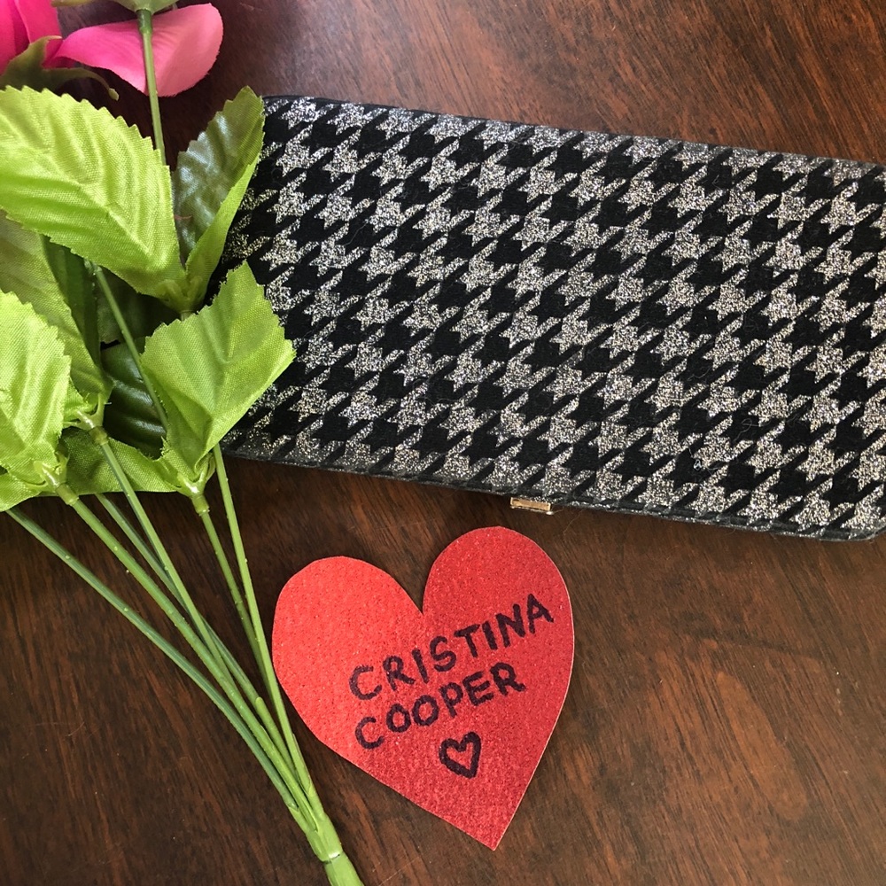 Sparkle Houndstooth Flat Wallet